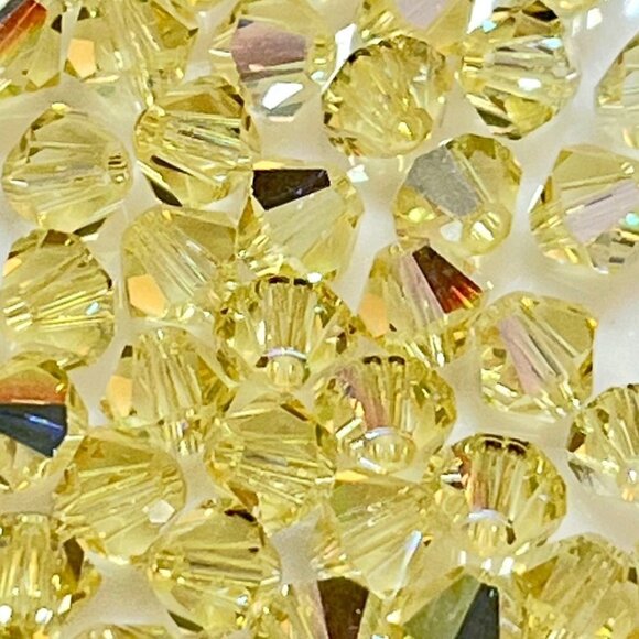 As Low As $2 4mm Jonquil AB Swarovski Crystal Bicone 5301 Beads 20pcs - Picture 3 of 4